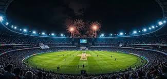 Cricket match stadium view